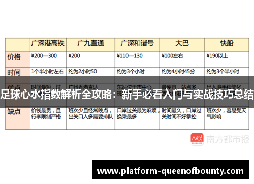 足球心水指数解析全攻略：新手必看入门与实战技巧总结